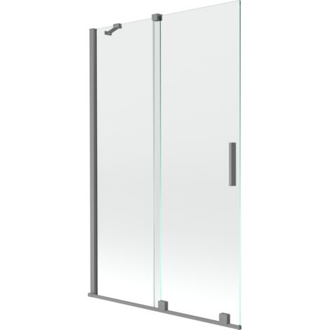 Mexen Velar paroi de baignoire à 2 panneaux coulissants 110 x 150 cm, transparent, gun metal - 896-110-000-01-95