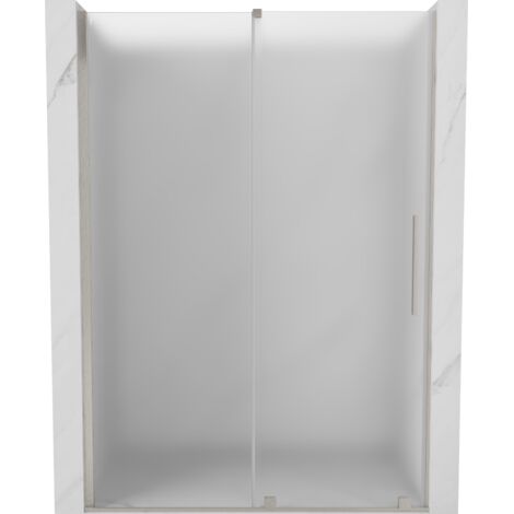 Mexen Velar puertas de ducha correderas 150 cm, escarchado, n铆quel cepillado - 871-150-000-31-97