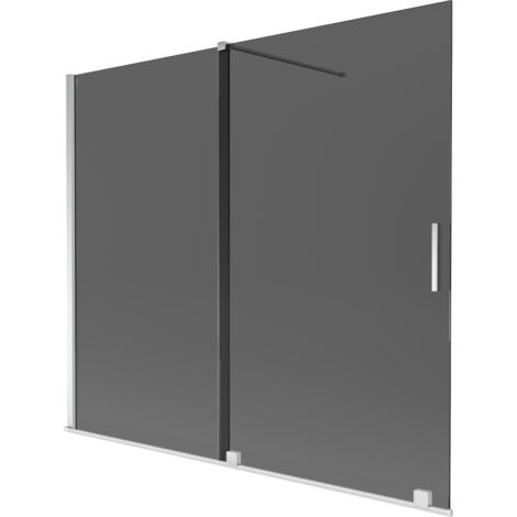 Mexen Velar zweiteilige Duschabtrennung, verschiebbar 180 x 150 cm, Graphit, Chrom - 896-180-000-41-01