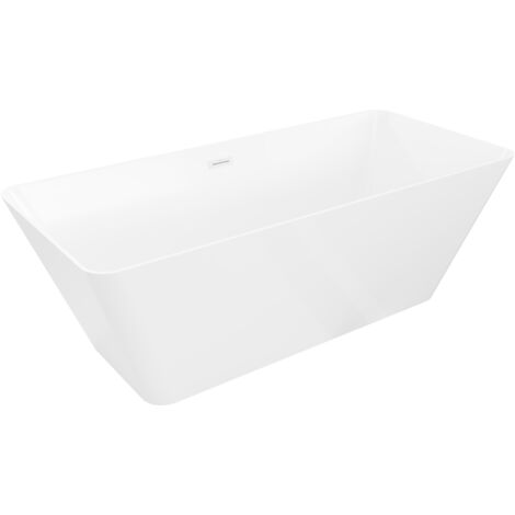 Mexen Velo Slim ba帽era exenta 170 x 75 cm, blanca, rebosadero blanco - 52811707500-20