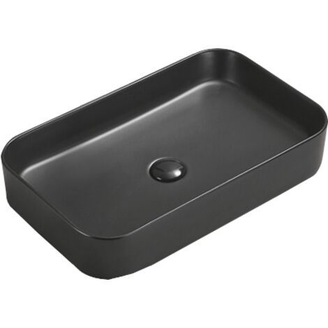 Mexen Vena lavabo sobre encimera 71 x 37 cm, negro mate - 22196085