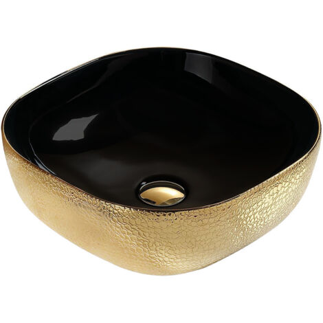 Mexen Vera lavabo sobre encimera 42 x 42 cm, dorado/negro - 21074177