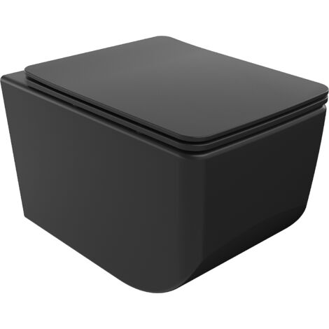 Mexen Vera WC-Schüssel Randlos mit slim Sitz und Absenk-Automatik, duroplast, Schwarz matt - 3016407