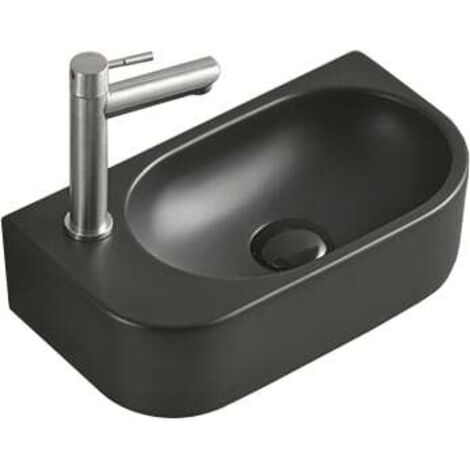Mexen Viera lavabo da appoggio destro 40 x 21 cm, nero opaco - 21274085R