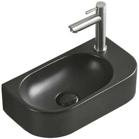 Mexen Viera lavabo da appoggio sinistro 40 x 21 cm, nero opaco - 21274085L