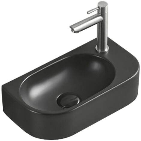 Mexen Viera lavabo de encimera izquierdo 40 x 21 cm, negro mate - 21274085L