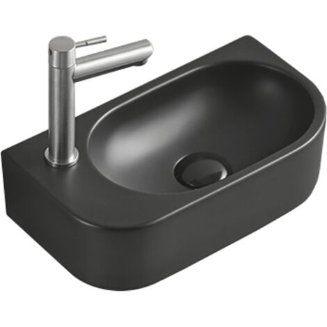 Mexen Viera lavabo sobre encimera derecho 40 x 21 cm, negro mate - 21274085R