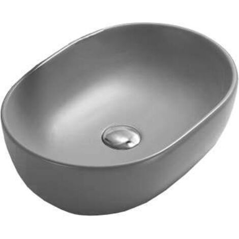 Mexen Viki lavabo sobre encimera 48 x 35 cm, gris claro mate - 21054861