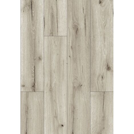 Mexen Wirginia échantillon de panneaux vinyles 1240 x 182 mm SPC 6,5 mm, sous-couche IXPE 1,5 mm, 4 V-Fuga, Chêne - F1005-S