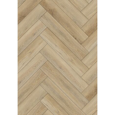 Mexen Worcester échantillon de panneaux vinyles chevrons 635 x 127 mm SPC 6,5 mm, sous-couche IPEX 1,5 mm, 4 V-joint, Chêne - F