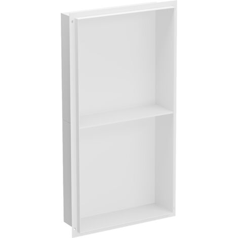 Mexen X-Wall-NR Einbauregal ohne Rahmen mit Ablage 60 x 30 cm, Weiß - 1921603010S