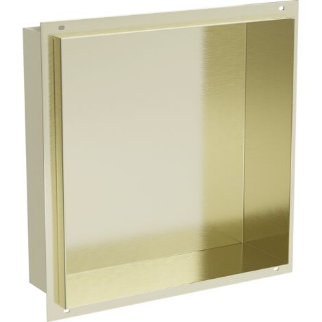 Mexen X-Wall-NR mensola da incasso senza flangia 30 x 30 cm, oro spazzolato - 1951303010