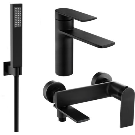 Mexen Zero R02 set vasca da bagno, nero - 71103R02-70