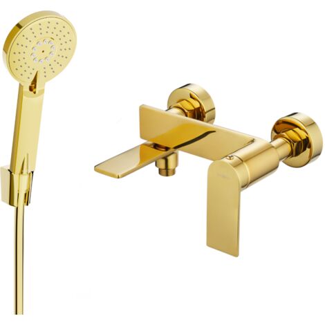 Mexen Zero R40 rubinetto da vasca con set doccia, oro - 7113R40-50