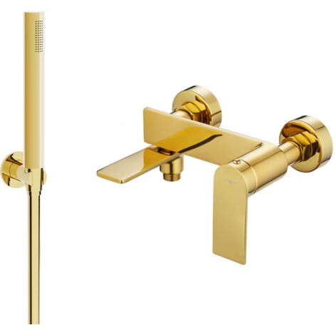 Mexen Zero R70 rubinetteria da bagno con set doccia, oro - 7113R70-50