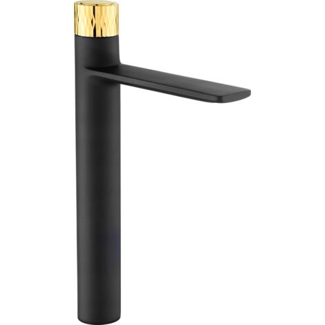 Mexen Zero+ robinet de lavabo haut, Noir/Or - 71610-75