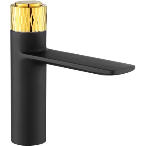 Mexen Zero+ rubinetto da lavabo, nero/oro - 71600-75