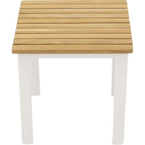 Mexico Table d'appoint, blanc, teck.