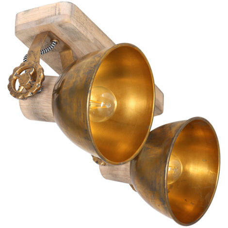 Mexlite - foco - Gearwood - bronce - metal madera de caucho -