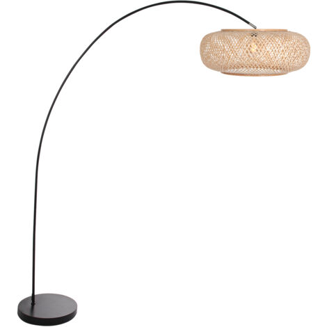 Mexlite - lampadaire - Solva - naturel noir - bambou métal -