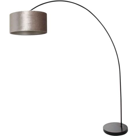 Mexlite - lampadaire - Solva - noir - métal tissu - lampe arquée