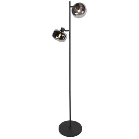 Mexlite - lampadaire - Tenebris - noir - verre métal - Ø 28cm -