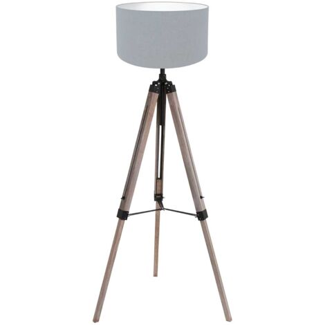 Mexlite - lampadaire - Triek - noir - bois lin - Ø 75cm - E27 -