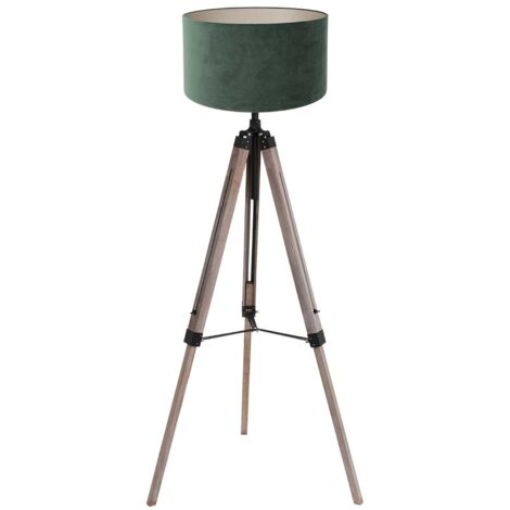 Mexlite - lampadaire - Triek - noir - bois velours tissu - Ø 75cm