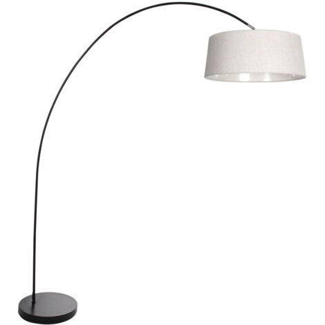 Mexlite - lámpara de pie - Solva - negro - metal textil - lámpara