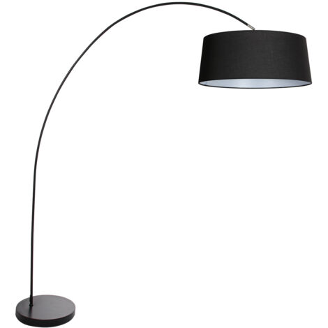 Mexlite - lámpara de pie - Solva - negro - metal textil - lámpara