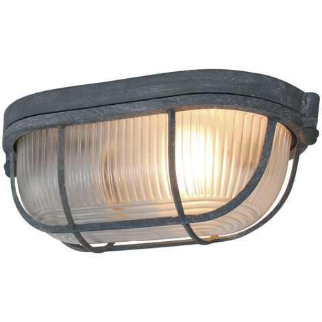 Mexlite - plafonnier - Lisanne - gris - verre métal - lampe cible