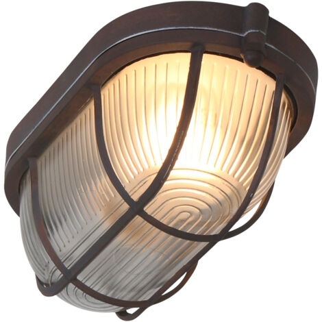 Mexlite - plafonnier - Lisanne - marron - verre métal - lampe