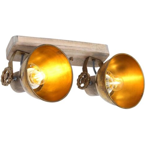 Mexlite - spot - Gearwood - bronze - metall gummibaumholz -
