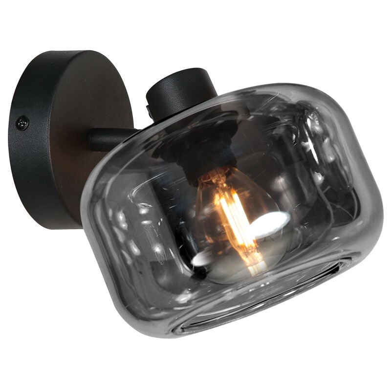 Mexlite - spot - Tenebris - noir - verre métal verre fumé - lampe