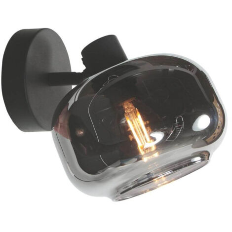 Mexlite - spot - Tenebris - noir - verre métal verre fumé - lampe