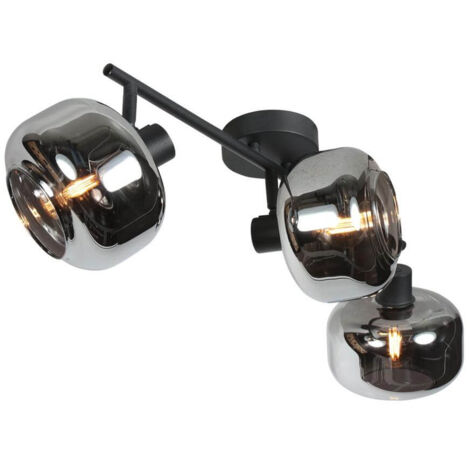 Mexlite - spot - Tenebris - noir - verre métal verre fumé - lampe