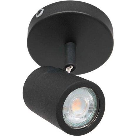 STEINHAUER Mexlite - spot - Upround LED - schwarz - metall - Ø 10cm - GU10 -