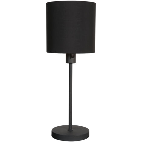 Mexlite - tischlampe - Noor - schwarz - leinen metall - Ø 20cm -