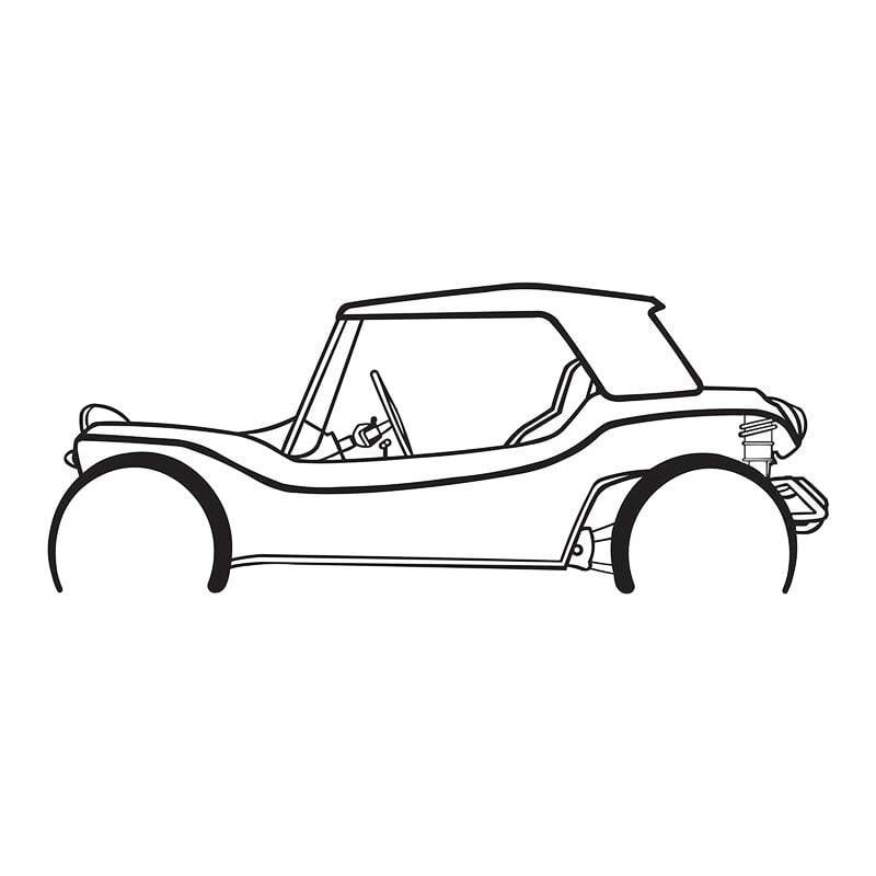 Buggy - décoration murale en métal - Silhouette de voiture, Œuvre d'Art Iconique rétro et pour la Décoration d'Intérieur de vos murs - 80CM