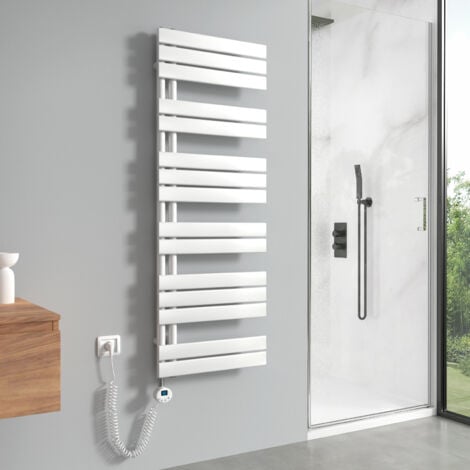 MEYKOERS 1176 x 600 mm Panel Handtuchheizkörper mit 600W Thermostat - Linken Anschluss