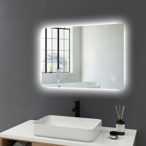 Spiegel 5mm kupferfrei Silber beschlagfrei Bad Wand LED licht Wand Bad smart Bad hintergrundbeleuchtung rund 50 60 70 80 90 cm 