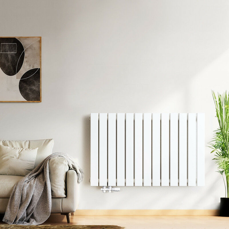Radiateur à eau chaude vertical Blanc radiateur couche unique 630x1000mm, radiateurs chauffage central 730W - Meykoers