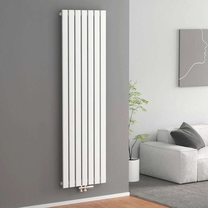 Radiateur à eau chaude vertical Blanc radiateur couche unique 1800x540mm, radiateurs chauffage central 1107W - Meykoers
