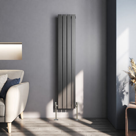 Meykoers Flat Panel Radiator 1600 x 304mm Anthracite Vertical Radiator Central Heating Modern Designer Radiators