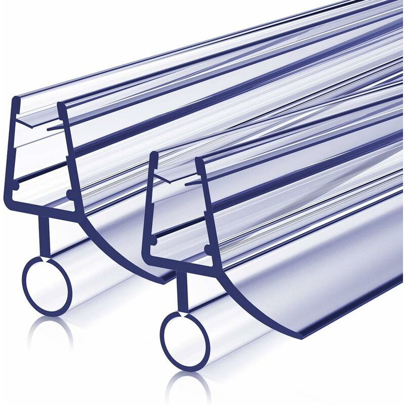 Joint de douche 2x100cm Protection des Joint de porte de douche, scellées de douche Joint pvc pour 7-8mm de verre, pour Salle de douche rectangulaire