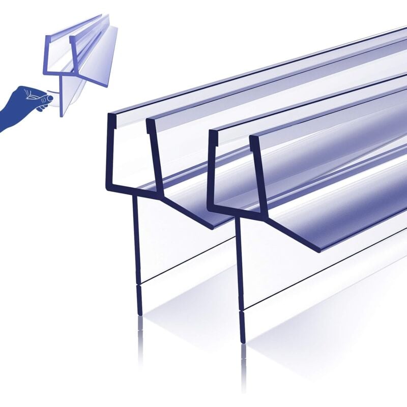 Meykoers - Joint de douche de scellées Joint de Rechange 2x60cm, Joint de douche protection étanche pour 4-6mm de verre, Avec lèvre d'étanchéité