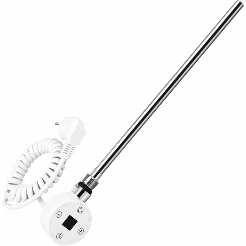Meykoers Kit Résistance Blanc pour Radiateur, 900W thermoplongeur, Élément Chauffant pour sèche-serviette, avec Contrôleur de Température et Fonction