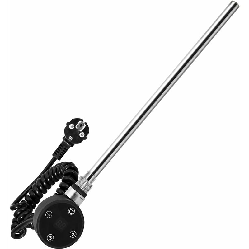 Meykoers Kit Résistance Noir pour Radiateur, 900W thermoplongeur, Élément Chauffant pour sèche-serviette, avec Contrôleur de Température et Fonction