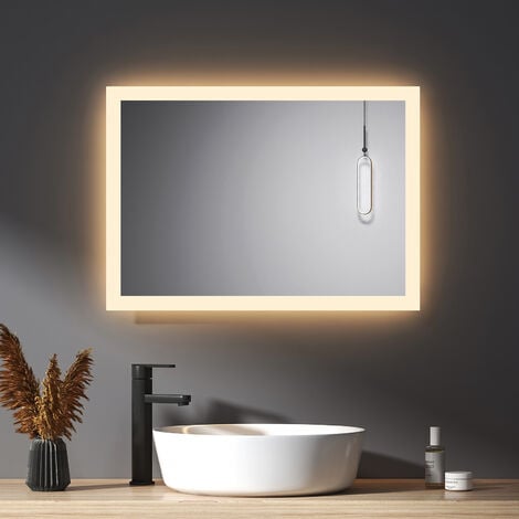 Miroir salle de bain LED auto-éclairant 40x60cm - Mr.Bricolage