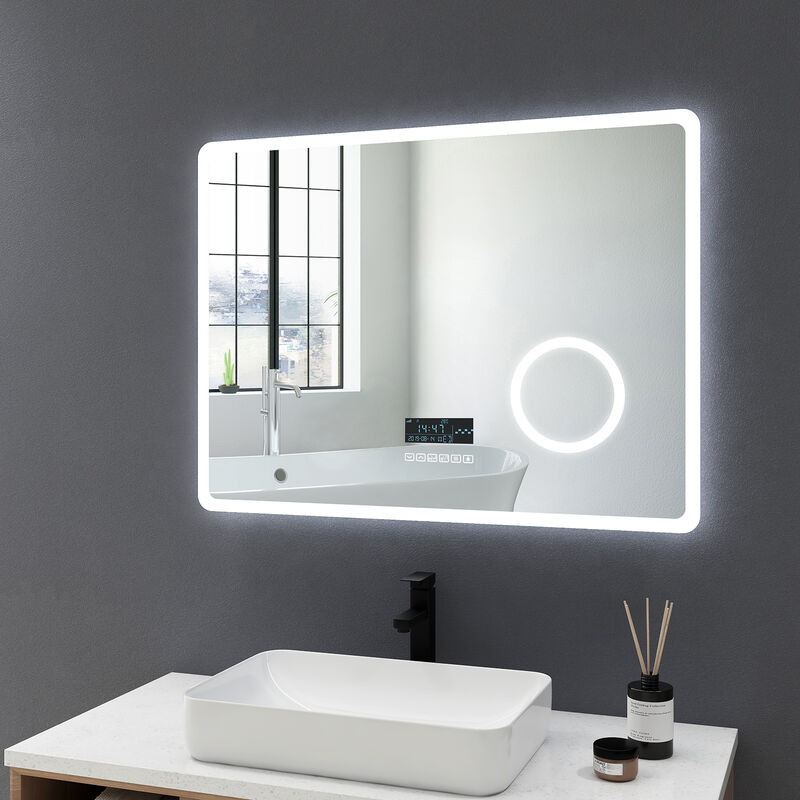 1pc Miroir De Vanité De Bureau Éclairé Avec Écran Tactile Et